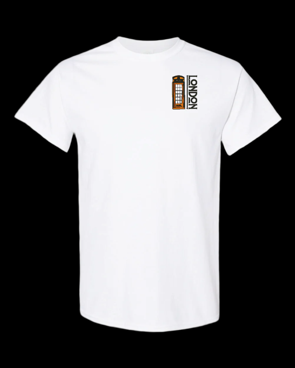 Orange Telephone Box Left Chest Logo Tee
