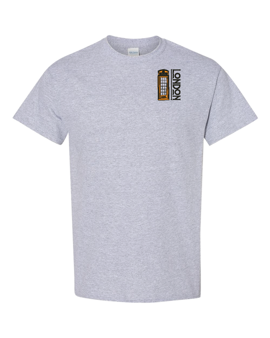Orange Telephone Box Left Chest Logo Tee