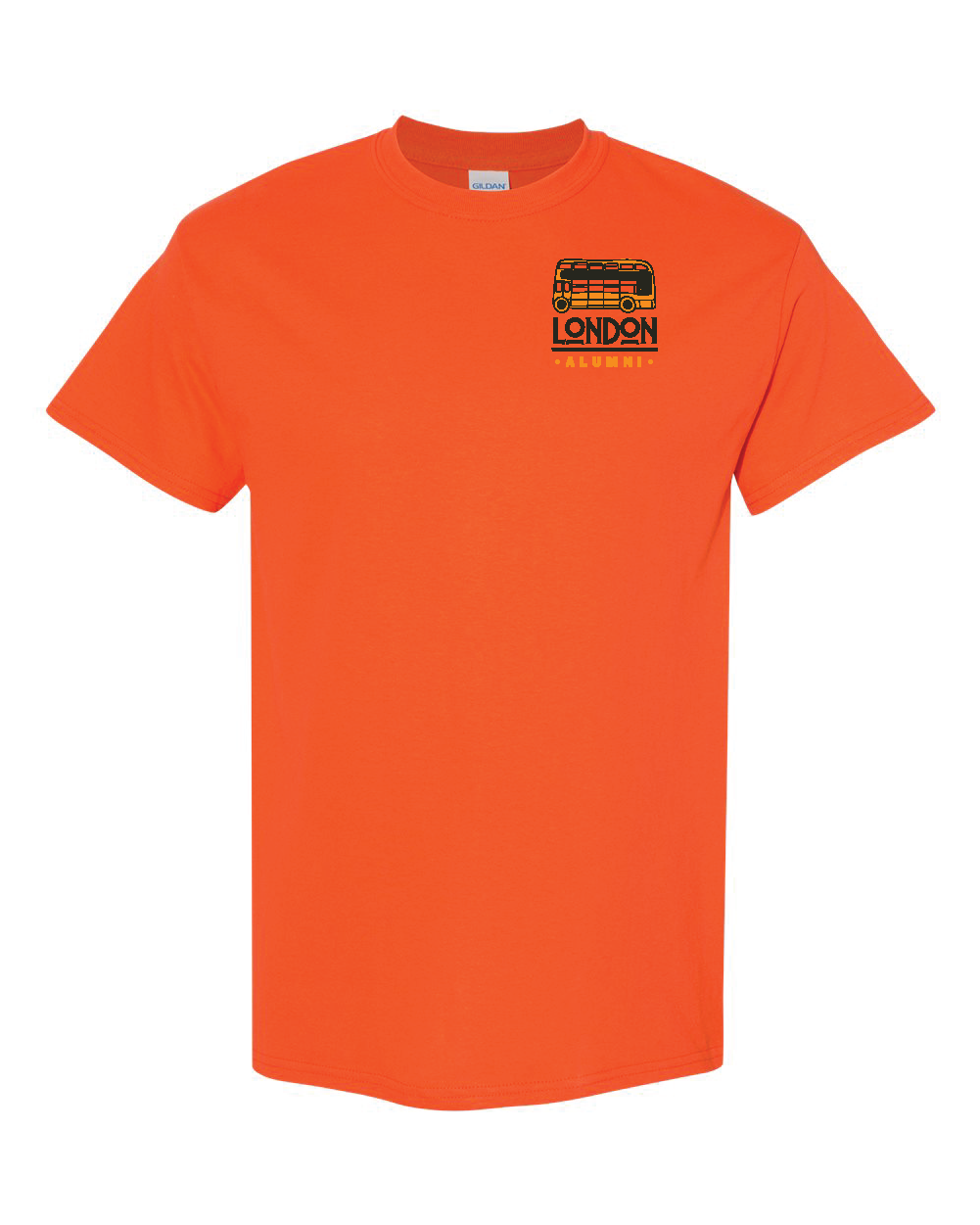 Orange Double Decker Left Chest Logo Tee