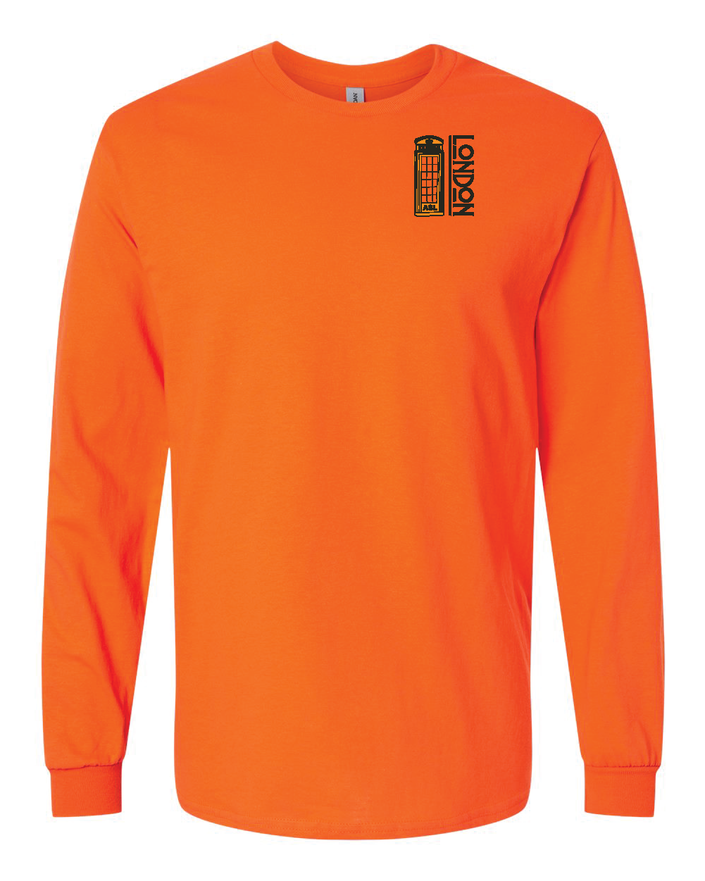 Orange Telephone Box Left Chest Logo Tee