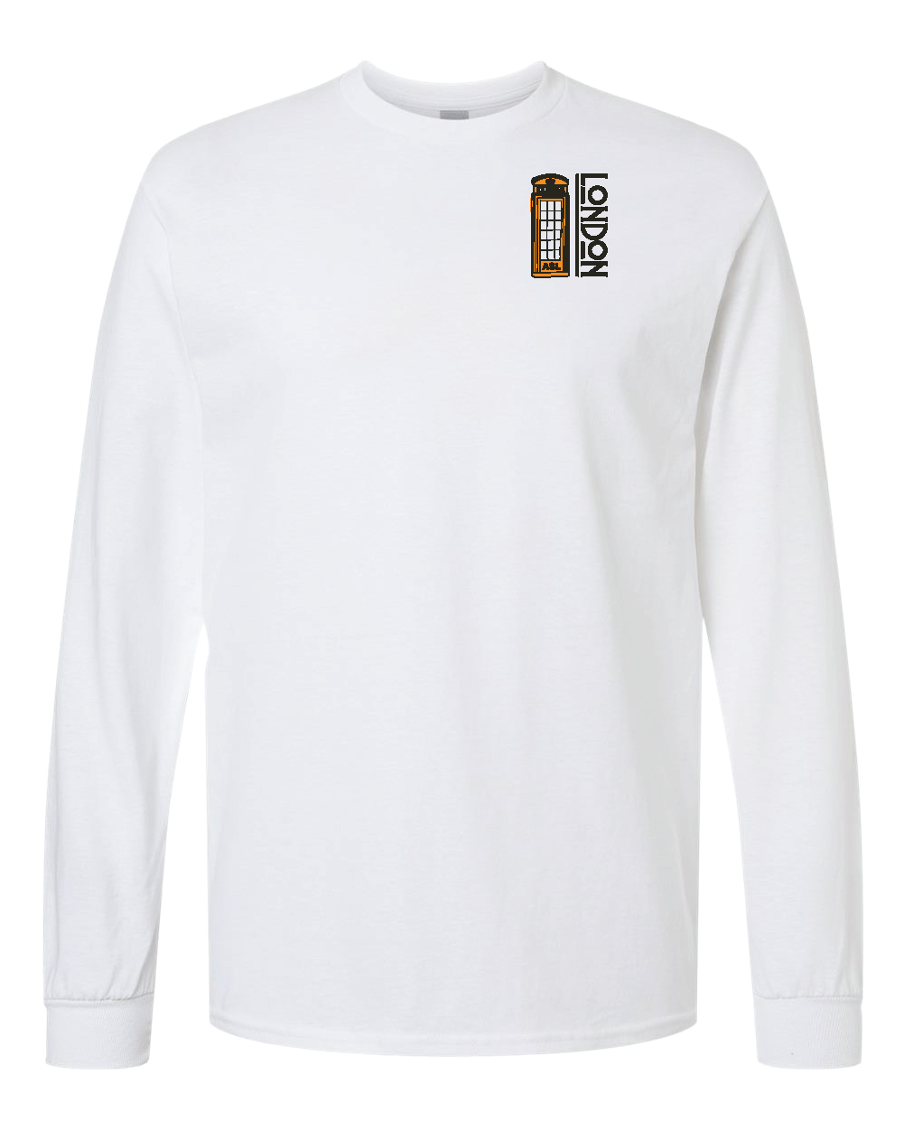 Orange Telephone Box Left Chest Logo Tee